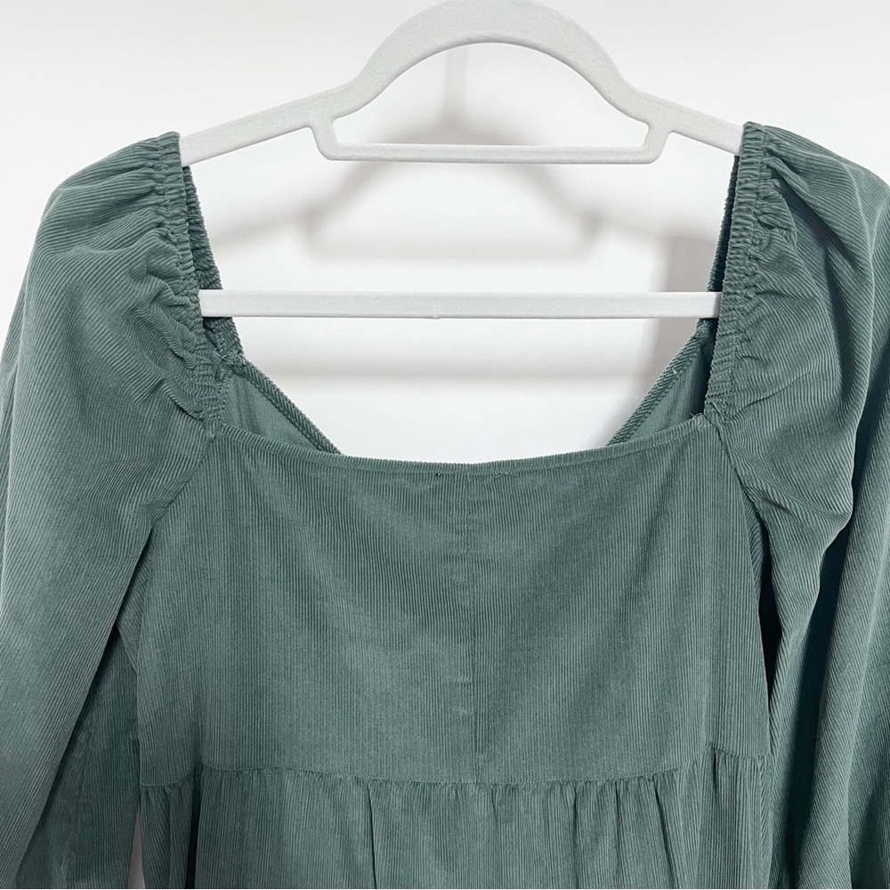 ASOS Tiered Cord Babydoll Long Sleeve Midi Smock Dress - Picture 5 of 10